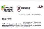 El Concejo Deliberante de Mercedes realizará una sesión extraordinaria este martes 30 de septiembre
