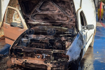 Se incendió una camioneta utilitaria en Mercedes