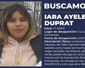 Alerta Sofía: buscan intensamente a una adolescente de 17 años desaparecida en Curuzú Cuatiá