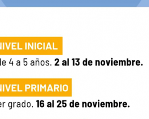 En noviembre comienzan las inscripciones para el ingreso escolar