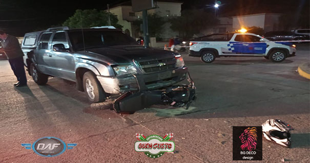 Daños materiales en una colisión que involucró a una moto